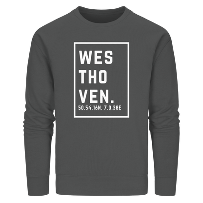 Westhoven Koordinaten (großer Druck auf der Brust) - Organic Basic Unisex Sweatshirt