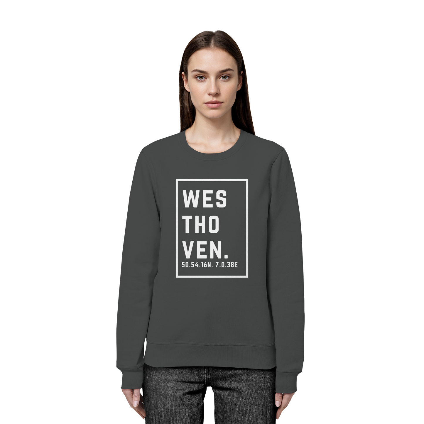 Westhoven Koordinaten (großer Druck auf der Brust) - Organic Basic Unisex Sweatshirt