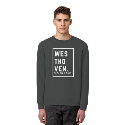 Westhoven Koordinaten (großer Druck auf der Brust) - Organic Basic Unisex Sweatshirt