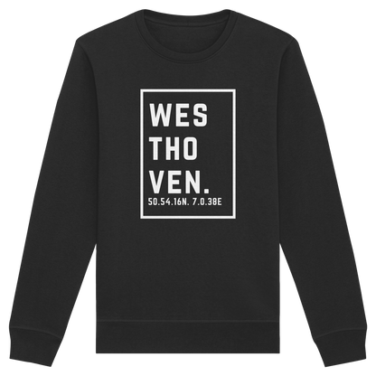 Westhoven Koordinaten (großer Druck auf der Brust) - Organic Basic Unisex Sweatshirt