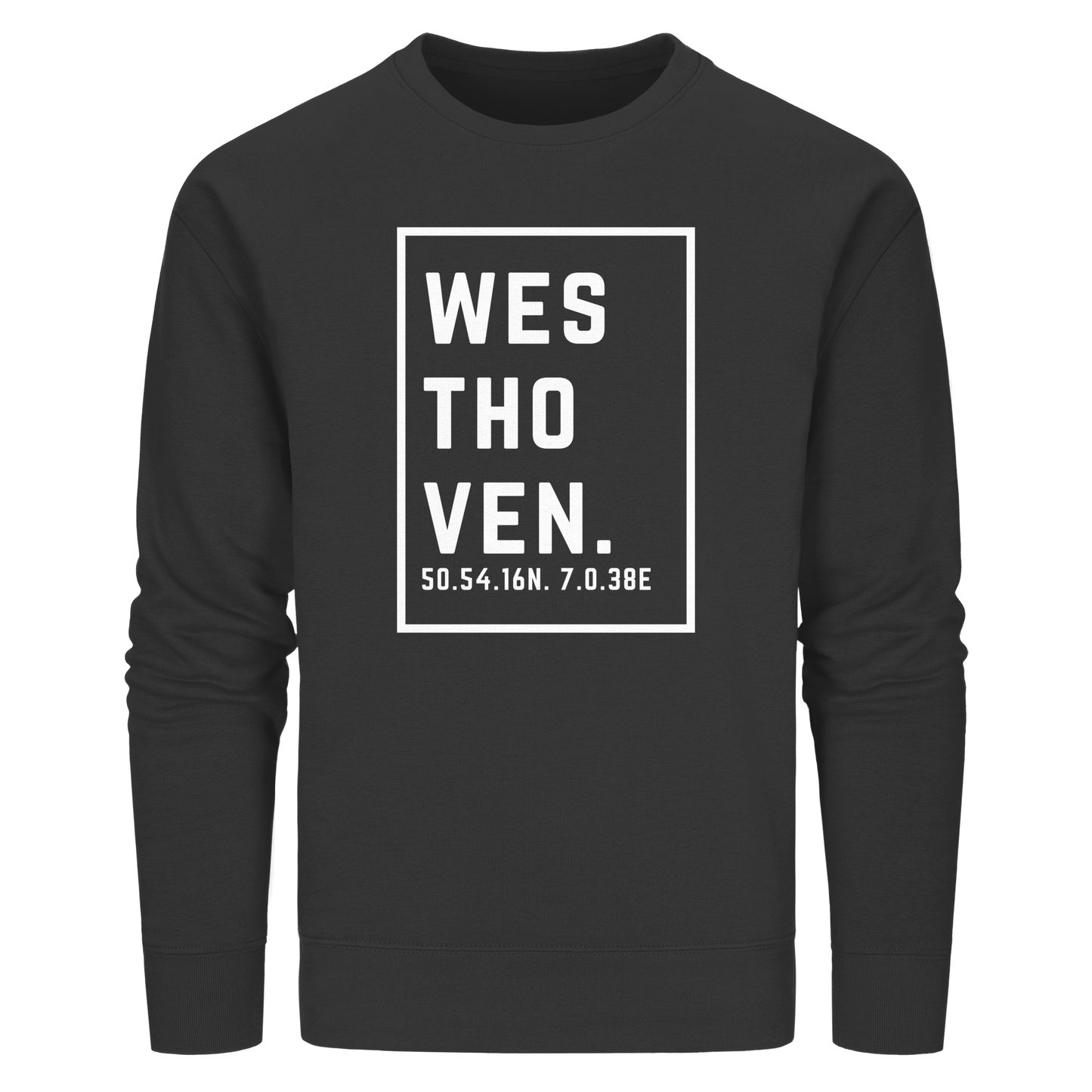 Westhoven Koordinaten (großer Druck auf der Brust) - Organic Basic Unisex Sweatshirt