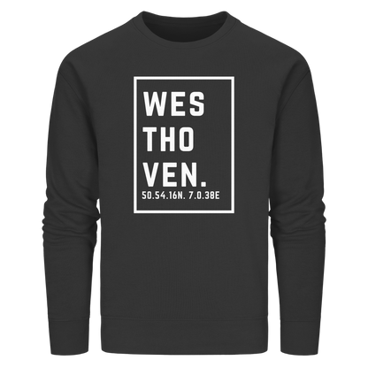 Westhoven Koordinaten (großer Druck auf der Brust) - Organic Basic Unisex Sweatshirt