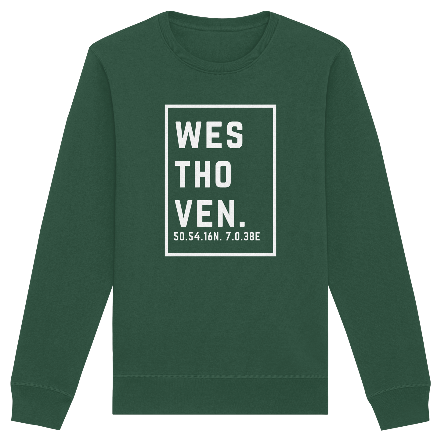 Westhoven Koordinaten (großer Druck auf der Brust) - Organic Basic Unisex Sweatshirt