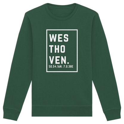 Westhoven Koordinaten (großer Druck auf der Brust) - Organic Basic Unisex Sweatshirt