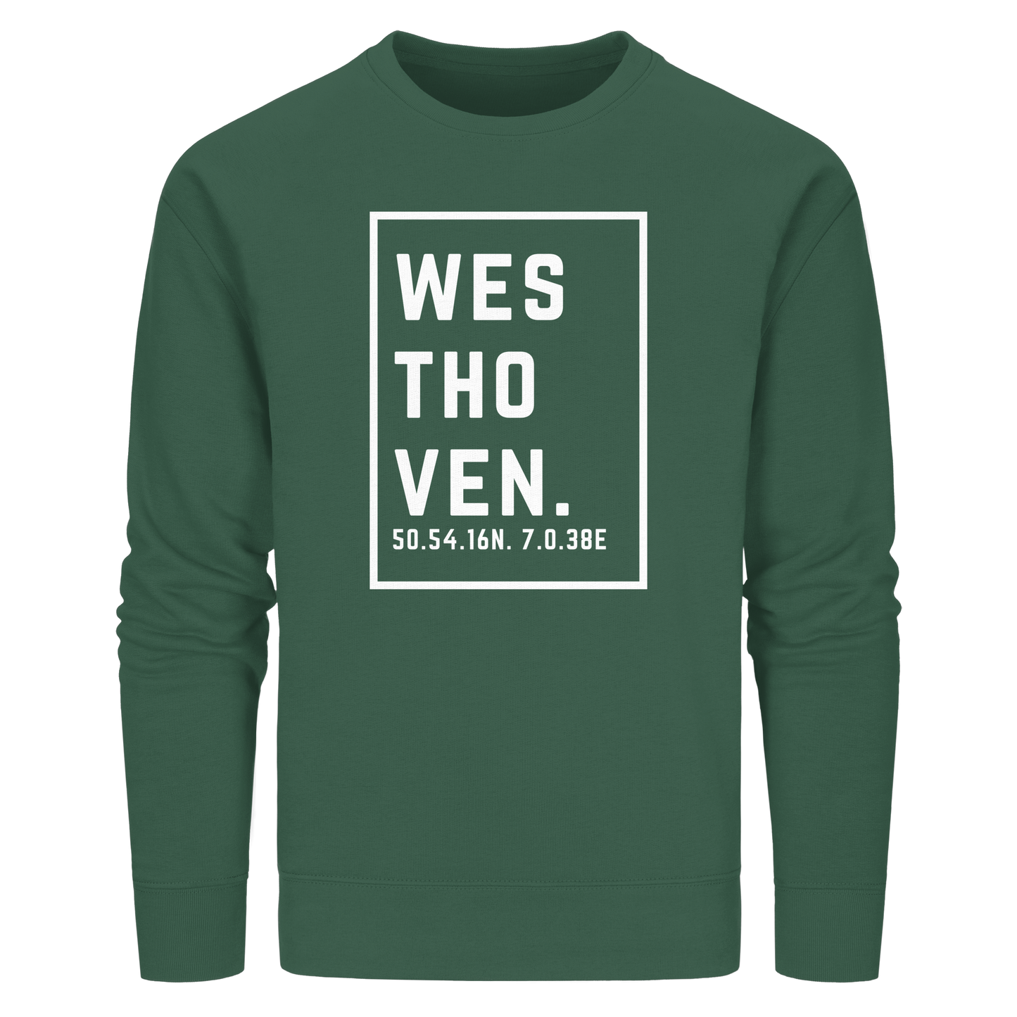 Westhoven Koordinaten (großer Druck auf der Brust) - Organic Basic Unisex Sweatshirt