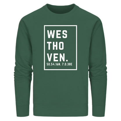 Westhoven Koordinaten (großer Druck auf der Brust) - Organic Basic Unisex Sweatshirt