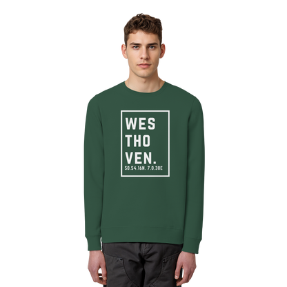 Westhoven Koordinaten (großer Druck auf der Brust) - Organic Basic Unisex Sweatshirt