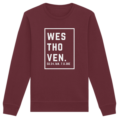 Westhoven Koordinaten (großer Druck auf der Brust) - Organic Basic Unisex Sweatshirt