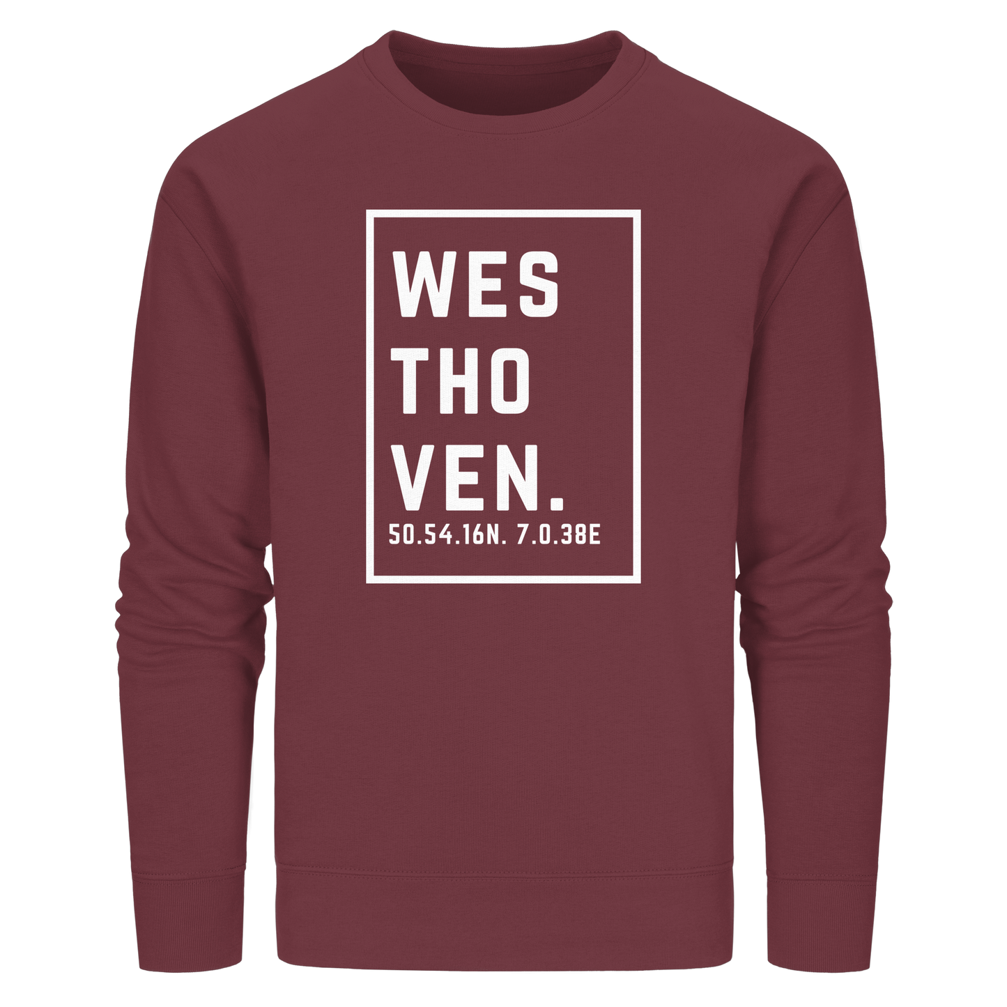 Westhoven Koordinaten (großer Druck auf der Brust) - Organic Basic Unisex Sweatshirt