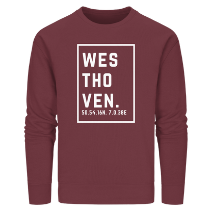 Westhoven Koordinaten (großer Druck auf der Brust) - Organic Basic Unisex Sweatshirt