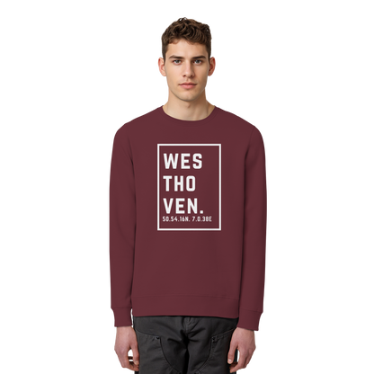 Westhoven Koordinaten (großer Druck auf der Brust) - Organic Basic Unisex Sweatshirt