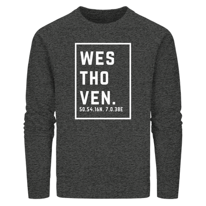 Westhoven Koordinaten (großer Druck auf der Brust) - Organic Basic Unisex Sweatshirt