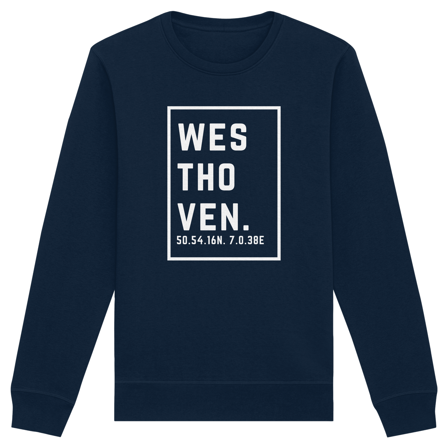 Westhoven Koordinaten (großer Druck auf der Brust) - Organic Basic Unisex Sweatshirt
