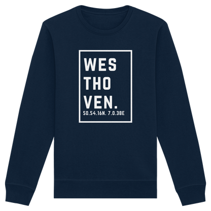 Westhoven Koordinaten (großer Druck auf der Brust) - Organic Basic Unisex Sweatshirt