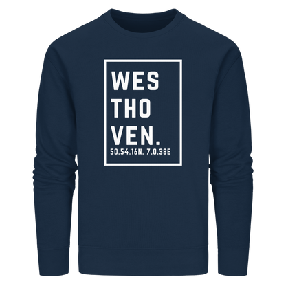Westhoven Koordinaten (großer Druck auf der Brust) - Organic Basic Unisex Sweatshirt