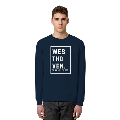 Westhoven Koordinaten (großer Druck auf der Brust) - Organic Basic Unisex Sweatshirt