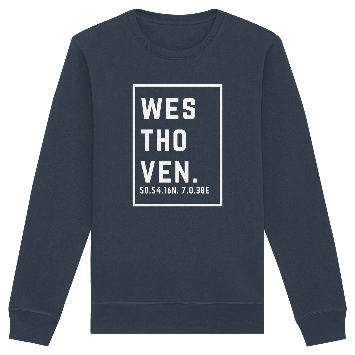 Westhoven Koordinaten (großer Druck auf der Brust) - Organic Basic Unisex Sweatshirt