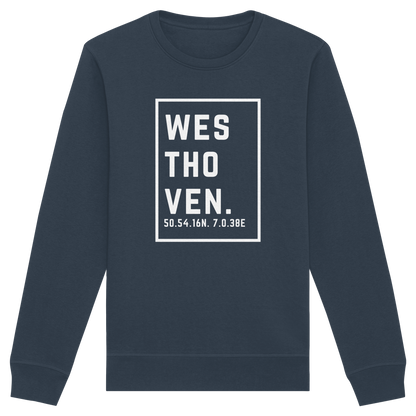 Westhoven Koordinaten (großer Druck auf der Brust) - Organic Basic Unisex Sweatshirt