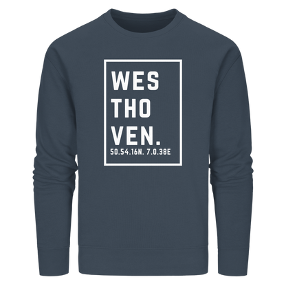 Westhoven Koordinaten (großer Druck auf der Brust) - Organic Basic Unisex Sweatshirt