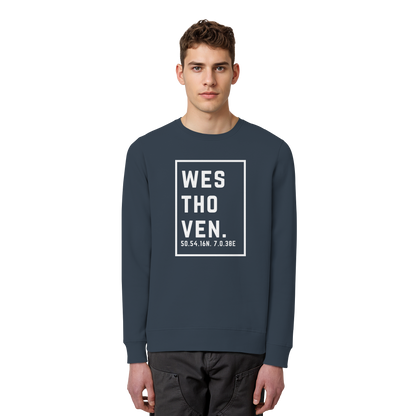 Westhoven Koordinaten (großer Druck auf der Brust) - Organic Basic Unisex Sweatshirt