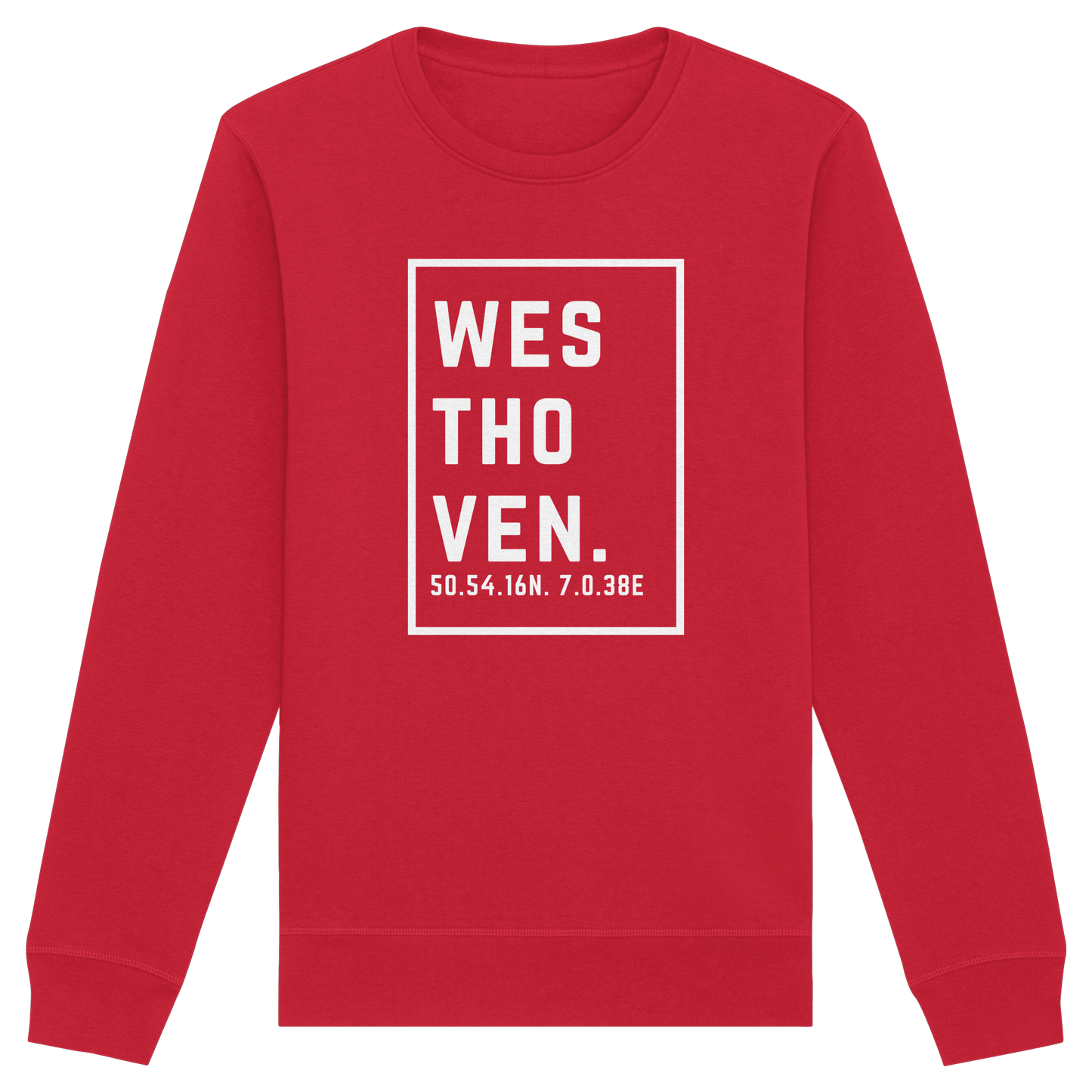 Westhoven Koordinaten (großer Druck auf der Brust) - Organic Basic Unisex Sweatshirt
