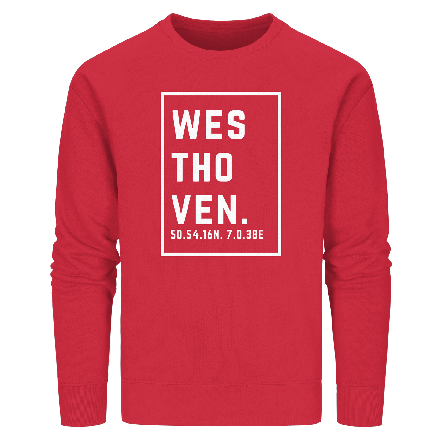 Westhoven Koordinaten (großer Druck auf der Brust) - Organic Basic Unisex Sweatshirt