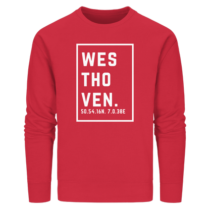 Westhoven Koordinaten (großer Druck auf der Brust) - Organic Basic Unisex Sweatshirt