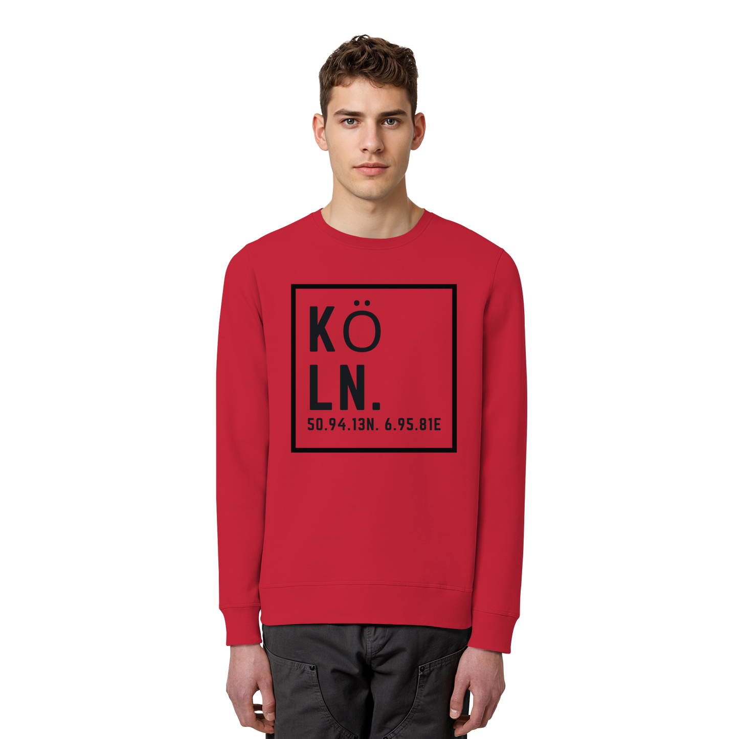 Köln Koordinaten (großer Druck auf der Brust) - Organic Basic Unisex Sweatshirt