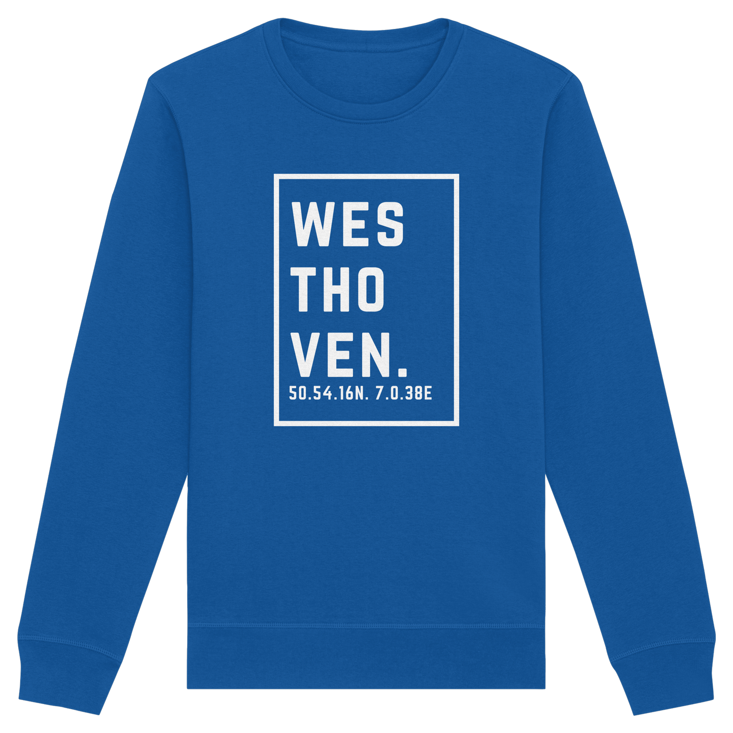 Westhoven Koordinaten (großer Druck auf der Brust) - Organic Basic Unisex Sweatshirt
