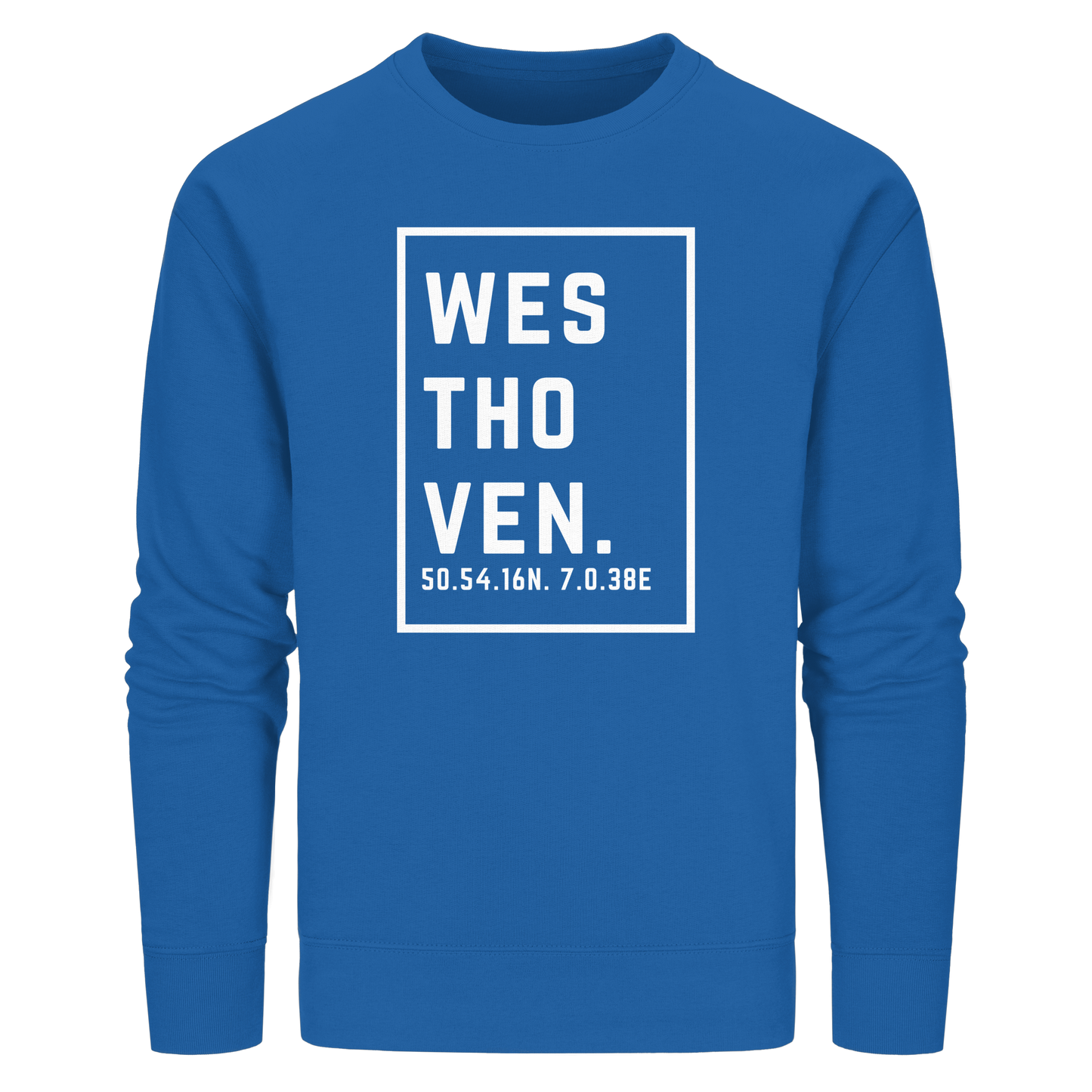 Westhoven Koordinaten (großer Druck auf der Brust) - Organic Basic Unisex Sweatshirt