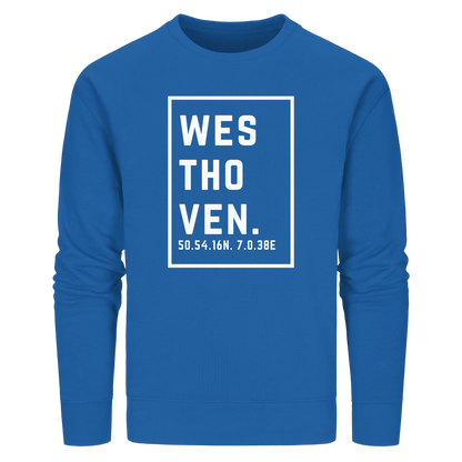 Westhoven Koordinaten (großer Druck auf der Brust) - Organic Basic Unisex Sweatshirt