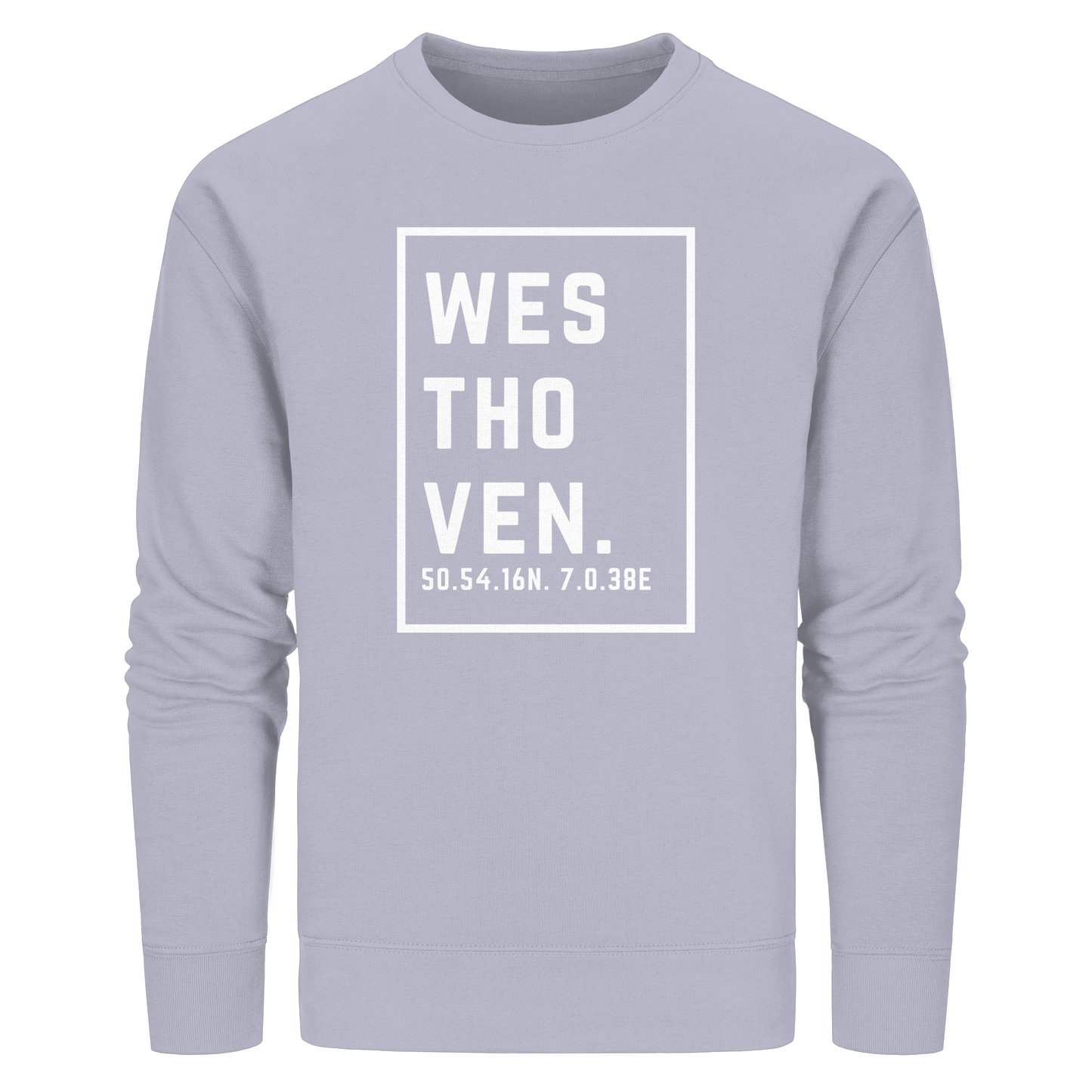 Westhoven Koordinaten (großer Druck auf der Brust) - Organic Basic Unisex Sweatshirt