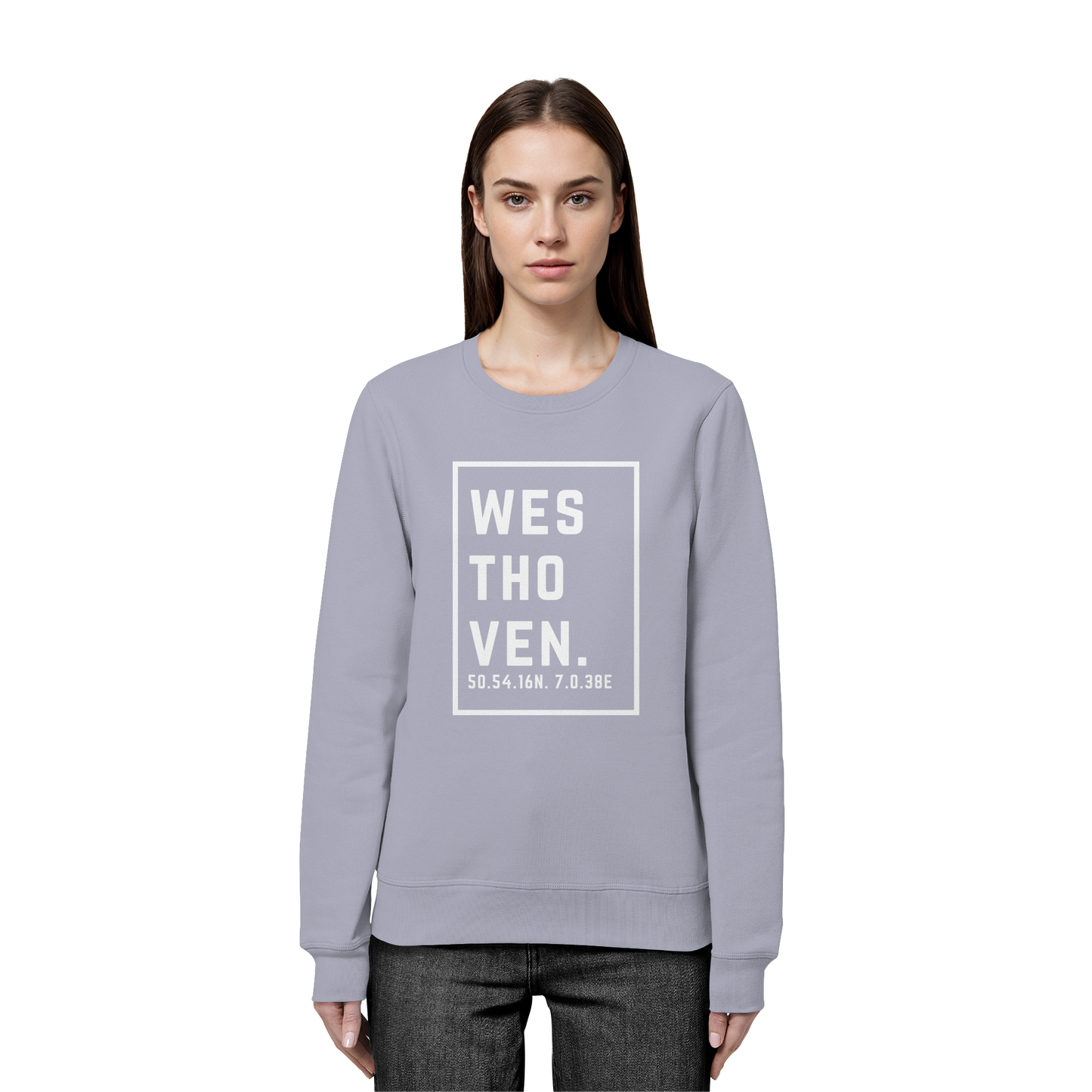 Westhoven Koordinaten (großer Druck auf der Brust) - Organic Basic Unisex Sweatshirt