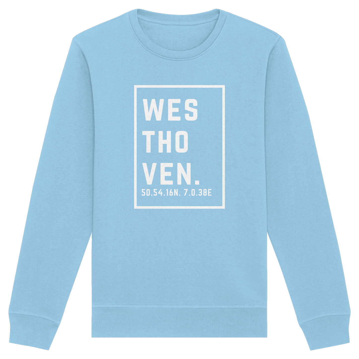 Westhoven Koordinaten (großer Druck auf der Brust) - Organic Basic Unisex Sweatshirt
