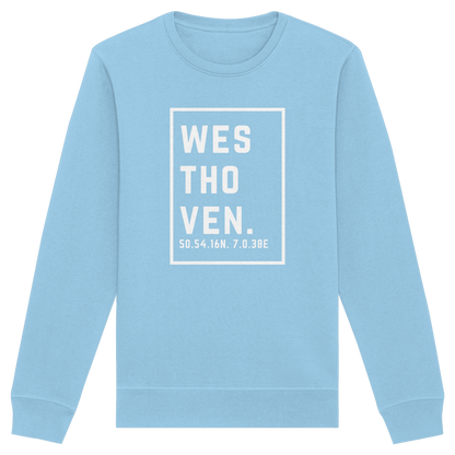 Westhoven Koordinaten (großer Druck auf der Brust) - Organic Basic Unisex Sweatshirt