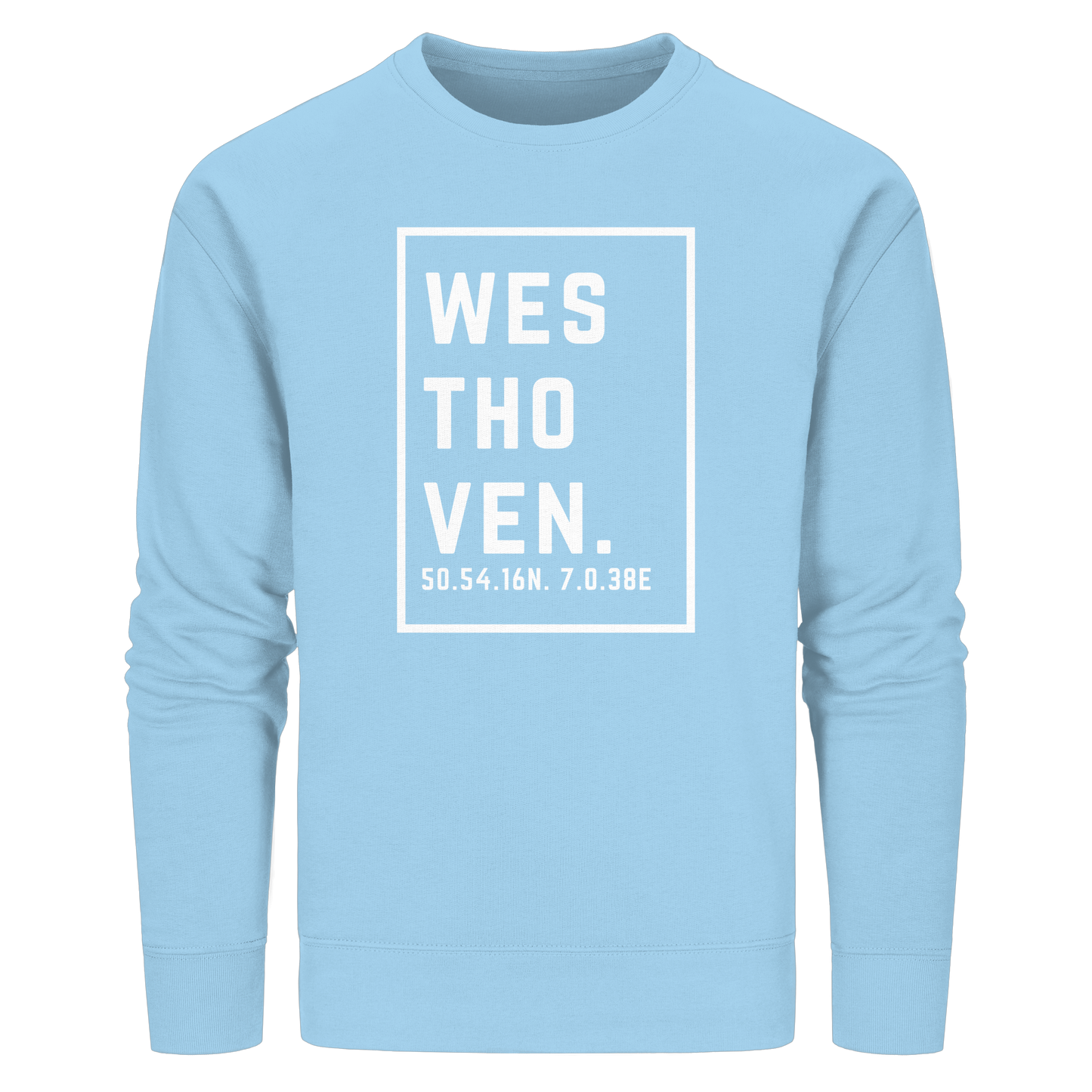 Westhoven Koordinaten (großer Druck auf der Brust) - Organic Basic Unisex Sweatshirt
