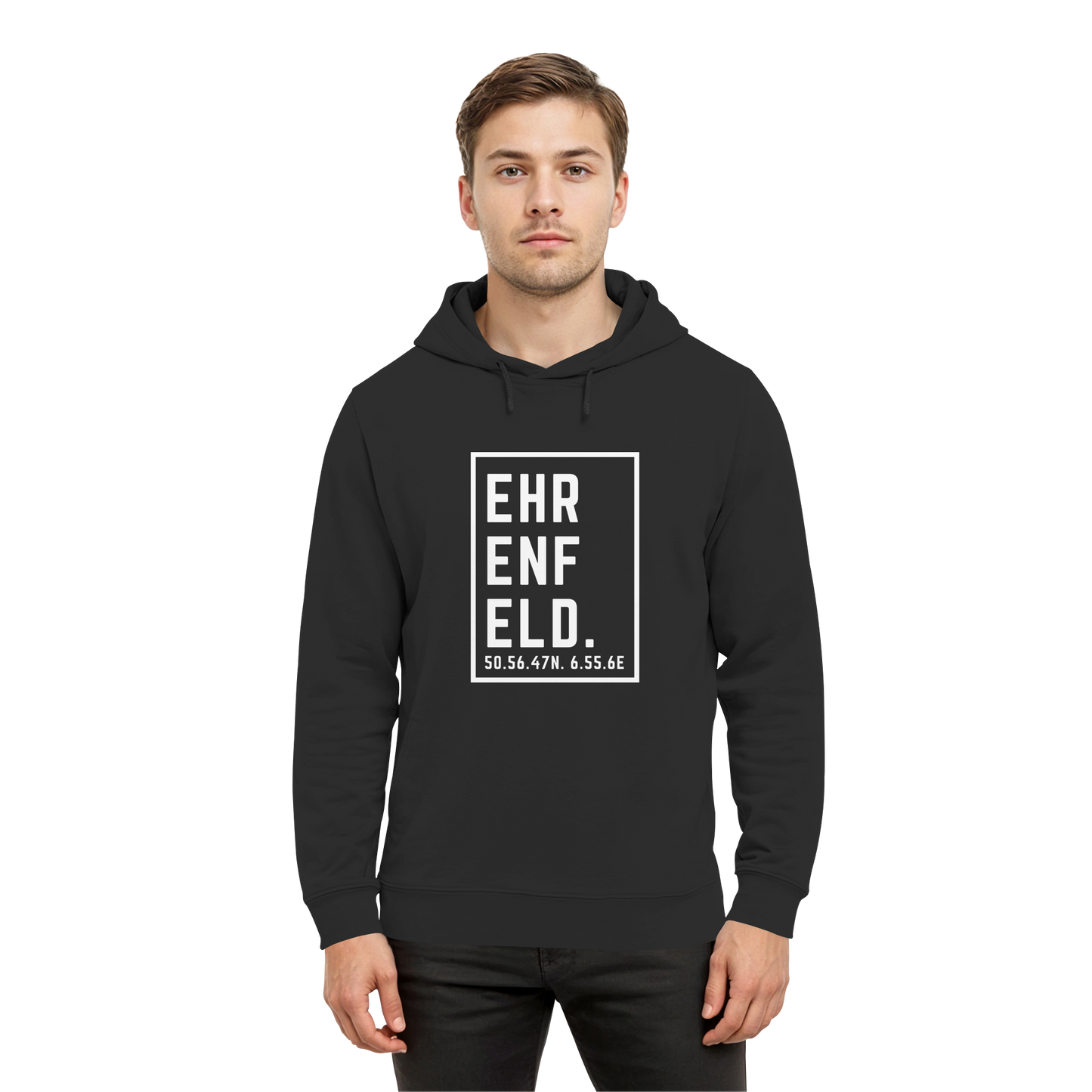 Ehrenfeld Koordinaten (großer Druck auf der Brust) - Organic Hoodie B&C
