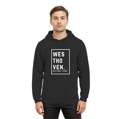 Westhoven Koordinaten (großer Druck auf der Brust) - Organic Hoodie B&C