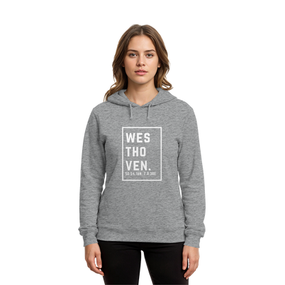 Westhoven Koordinaten (großer Druck auf der Brust) - Organic Hoodie B&C