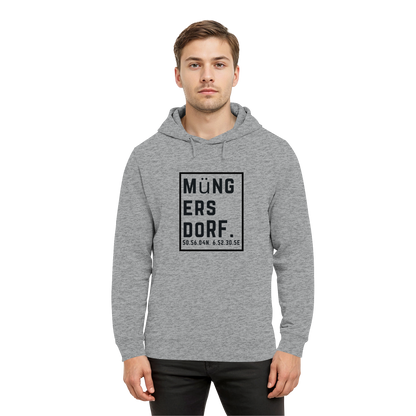 Müngersdorf Koordinaten (großer Druck auf der Brust) - Organic Hoodie B&C