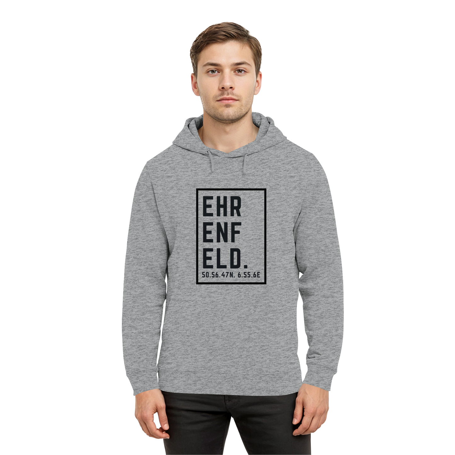 Ehrenfeld Koordinaten (großer Druck auf der Brust) - Organic Hoodie B&C