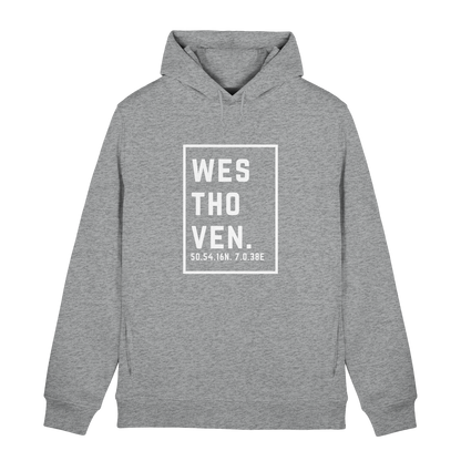 Westhoven Koordinaten (großer Druck auf der Brust) - Organic Hoodie B&C