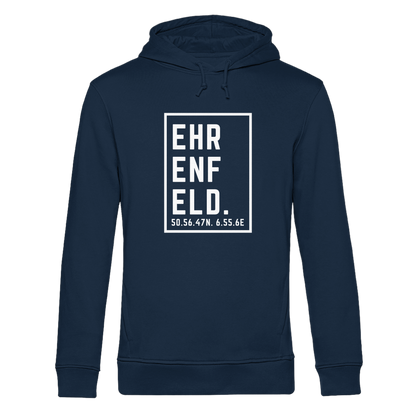 Ehrenfeld Koordinaten (großer Druck auf der Brust) - Organic Hoodie B&C