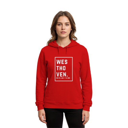 Westhoven Koordinaten (großer Druck auf der Brust) - Organic Hoodie B&C
