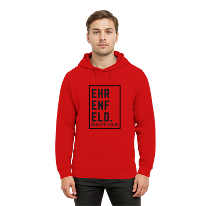 Ehrenfeld Koordinaten (großer Druck auf der Brust) - Organic Hoodie B&C