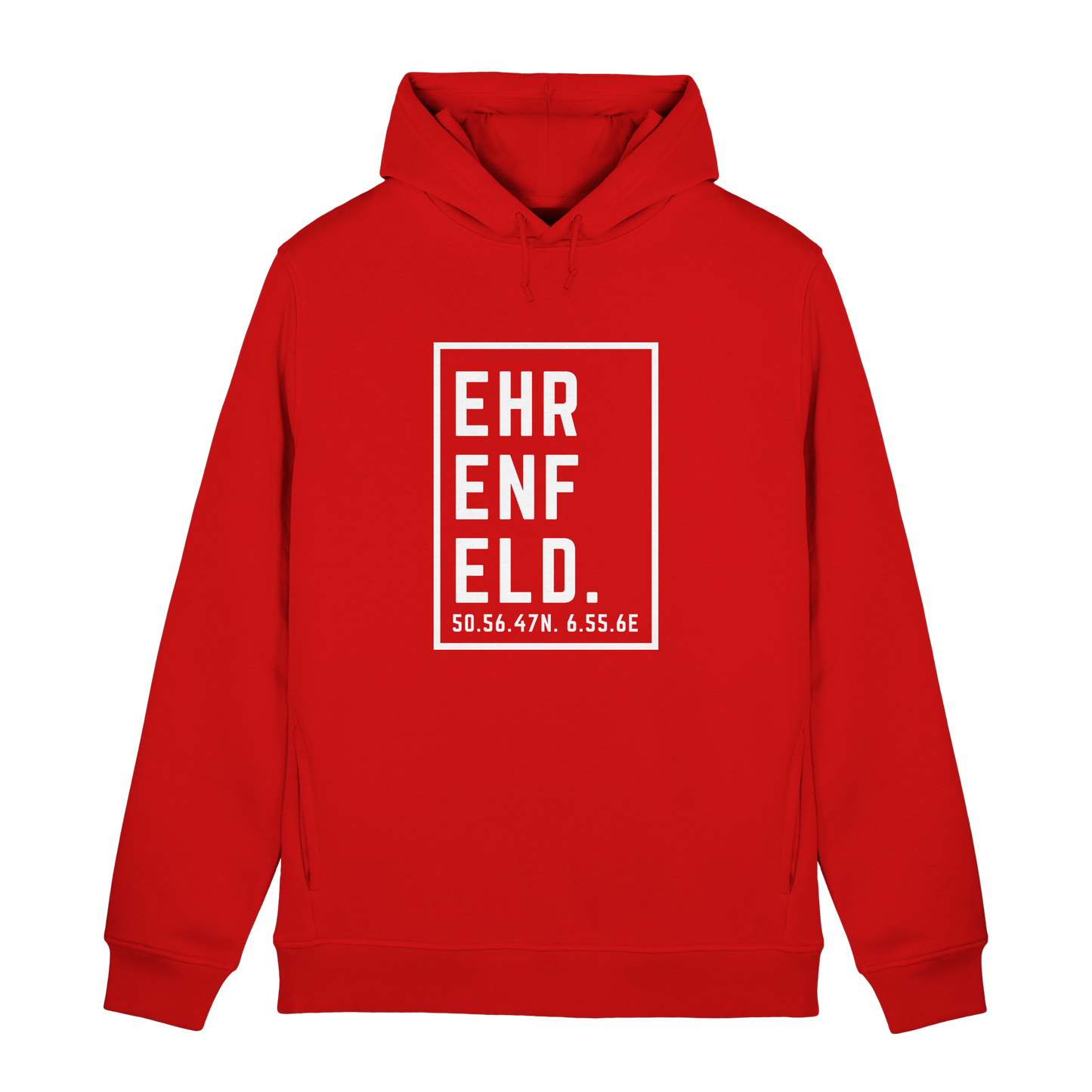 Ehrenfeld Koordinaten (großer Druck auf der Brust) - Organic Hoodie B&C