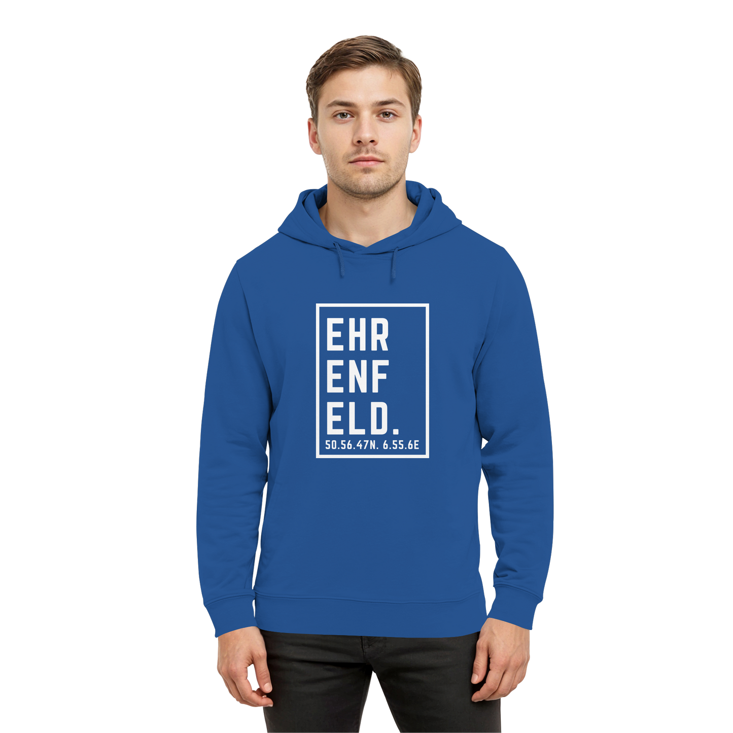 Ehrenfeld Koordinaten (großer Druck auf der Brust) - Organic Hoodie B&C
