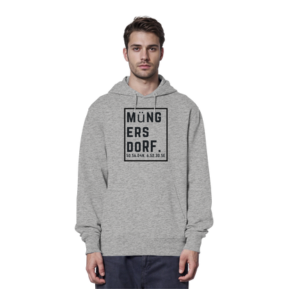 Müngersdorf Koordinaten (großer Druck auf der Brust) - Organic Hoodie