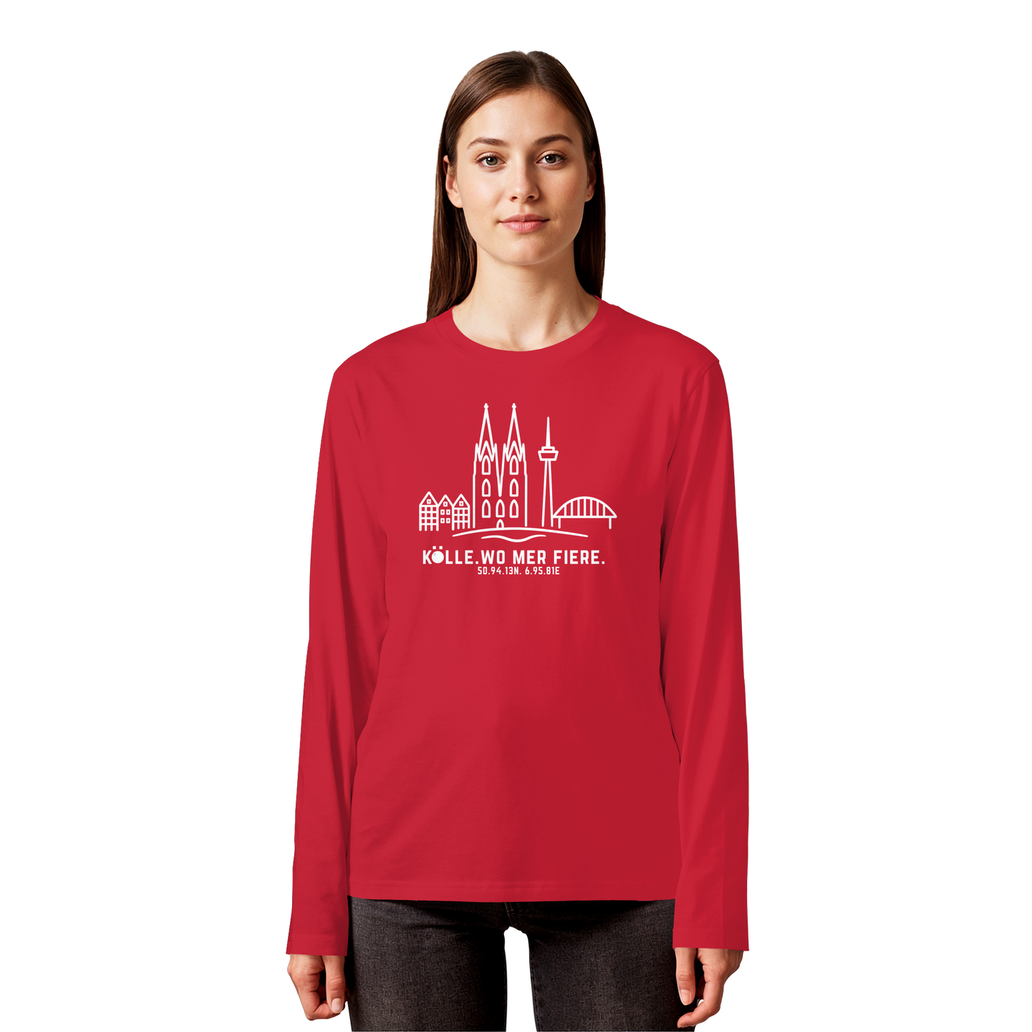 Skyline Fiere Druck - Organic Longsleeve T-Shirt
