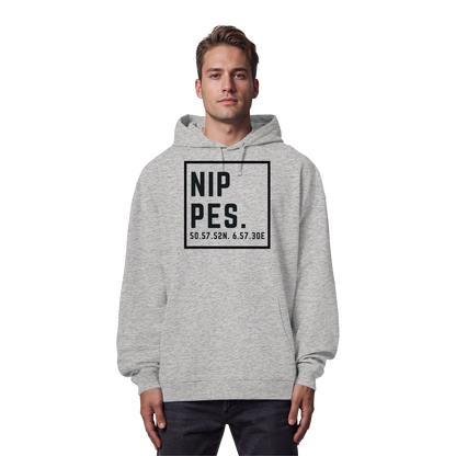 Nippes Koordinaten (großer Druck auf der Brust) - Organic Oversize Hoodie
